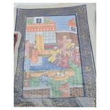 Lot of Vintage Original Indian/Persian Paintings on Silk & other Cloth #2