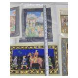 Lot of Vintage Original Indian/Persian Paintings on Silk & other Cloth #2