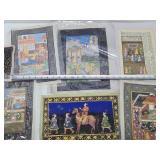 Lot of Vintage Original Indian/Persian Paintings on Silk & other Cloth #2