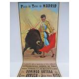 Excellent Vintage 1946 "Plaza De Toros De Madrid" Bullfighting Poster