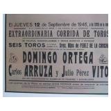 Excellent Vintage 1946 "Plaza De Toros De Madrid" Bullfighting Poster