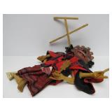 Vintage Nepalese Masked Marionette Nava-Durga Dancers