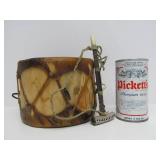 Native American Drum w/Handmade Decorated Stone Hitter