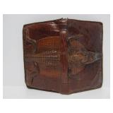 Very Cool Vintage Genuine Alligator Leather Handbag / Clutch / Purse