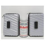 Pair of Small Hard Plastic TUMI Travel Cases