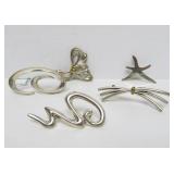 Group of New Unworn Sterling Silver Brooches / Jewelry #11