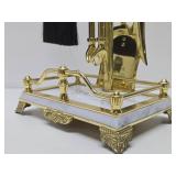 Excellent Clean Condition Quality Brass & Marble Fireplace Tool Set