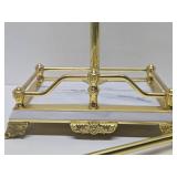 Excellent Clean Condition Quality Brass & Marble Fireplace Tool Set