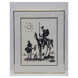 Excellent Vintage Framed PICASSO Print - "Don Quixote"