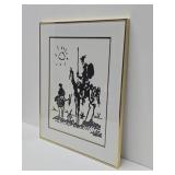 Excellent Vintage Framed PICASSO Print - "Don Quixote"
