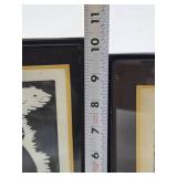 2 Framed Vintage Artworks - Linocut & Etching - "The Old Cynic" & Mother w/Child