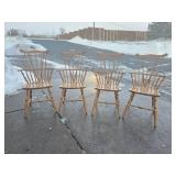 Set of 4 Quality Vintage S. BENT BROS Windsor Dining Chairs