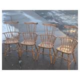 Set of 4 Quality Vintage S. BENT BROS Windsor Dining Chairs