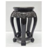 Vintage Carved Wood Oriental Pedestal Stand