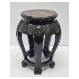 Vintage Carved Wood Oriental Pedestal Stand