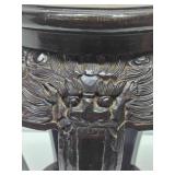 Vintage Carved Wood Oriental Pedestal Stand