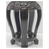 Vintage Carved Wood Oriental Pedestal Stand
