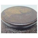 Vintage Carved Wood Oriental Pedestal Stand