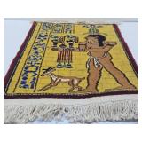 Small Vintage Rug w/Egyptian Motif