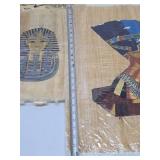Group of Vintage Handpainted Egyptian Artwork on Papyrus