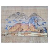 Group of Vintage Handpainted Egyptian Artwork on Papyrus