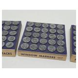 Nice Group of Vintage Window Number Tacks Markers etc
