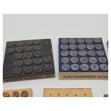 Nice Group of Vintage Window Number Tacks Markers etc