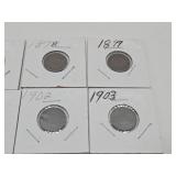 Group of 13 US Indian Heads Pennies #1