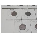 Group of 13 US Indian Heads Pennies #1