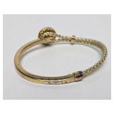 Vintage Signed VERMEIL Sterling Silver & Leather Bracelet