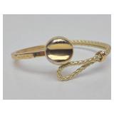 Vintage Signed VERMEIL Sterling Silver & Leather Bracelet