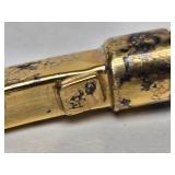 Vintage Signed VERMEIL Sterling Silver & Leather Bracelet