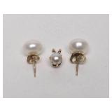 Genuine 14K Gold & Freshwater Pearl Earring & Pendant Set