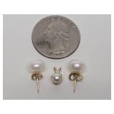 Genuine 14K Gold & Freshwater Pearl Earring & Pendant Set