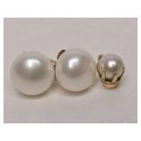 Genuine 14K Gold & Freshwater Pearl Earring & Pendant Set