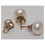 Genuine 14K Gold & Freshwater Pearl Earring & Pendant Set