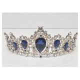 Good Quality Vintage Blue Rhinestone Tiara
