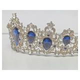 Good Quality Vintage Blue Rhinestone Tiara