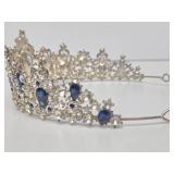 Good Quality Vintage Blue Rhinestone Tiara