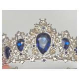 Good Quality Vintage Blue Rhinestone Tiara