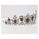 Good Quality Vintage Blue Rhinestone Tiara