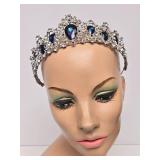 Good Quality Vintage Blue Rhinestone Tiara