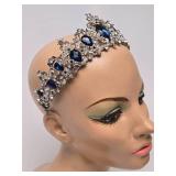 Good Quality Vintage Blue Rhinestone Tiara