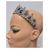Good Quality Vintage Blue Rhinestone Tiara