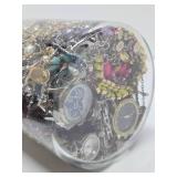 Large Vase Full of Assorted Costume Jewelry #1