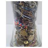 Large Vase Full of Assorted Costume Jewelry #2