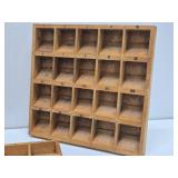 3 Vintage Wood Numbered Postage Stamp Holders