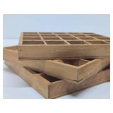 3 Vintage Wood Numbered Postage Stamp Holders