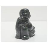 Vintage Carved Jade Happy Buddha Figure