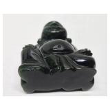 Vintage Carved Jade Happy Buddha Figure